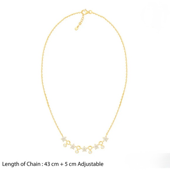 1.56 CT tw Stars Smile Moissanite Necklace - Picture 5 of 6